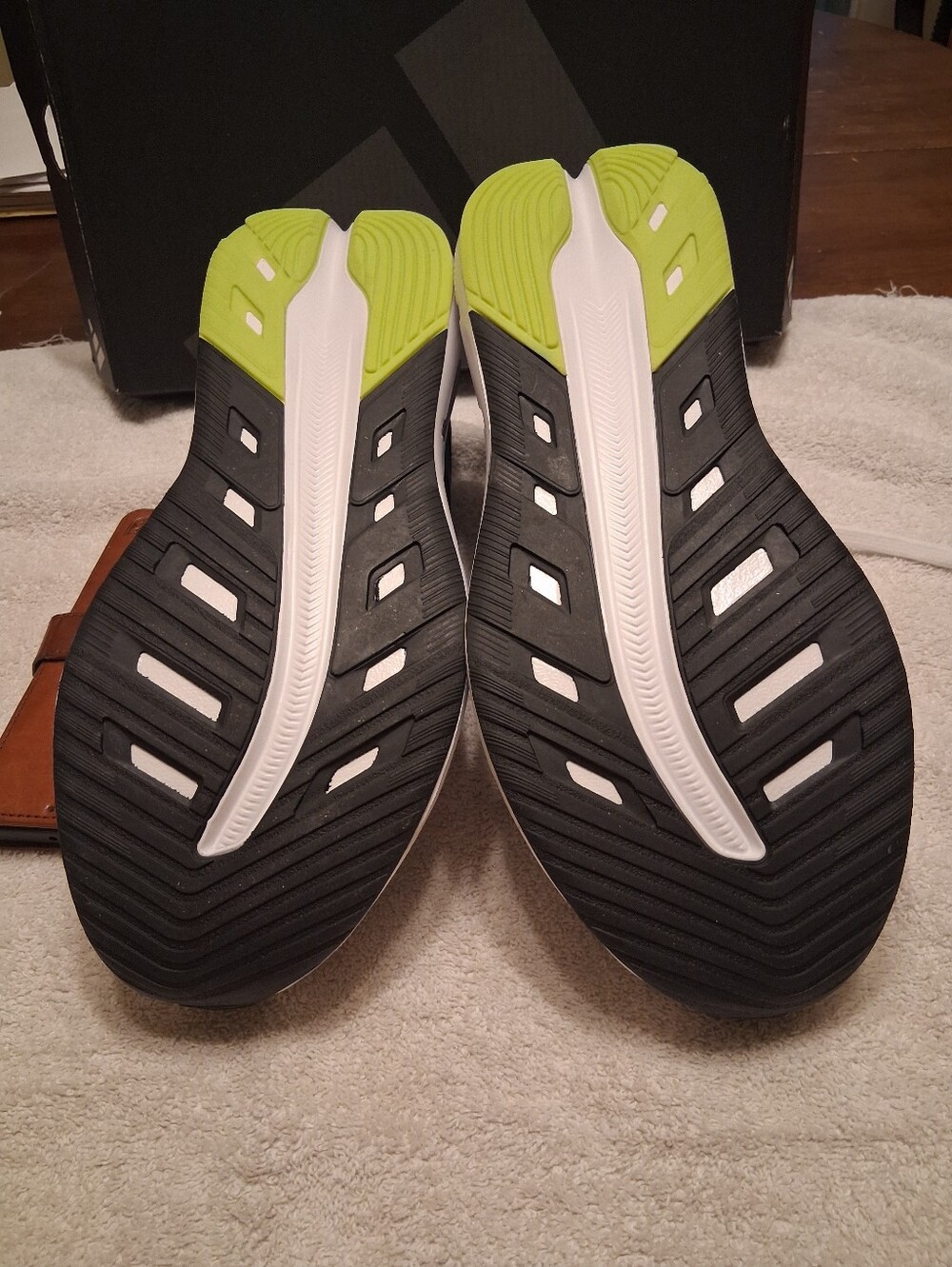 Black and Lime Athletic Shoe Soles